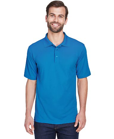 8210 UltraClub® Men's Cool & Dry Mesh Piqué Polo in Pacific blue front view