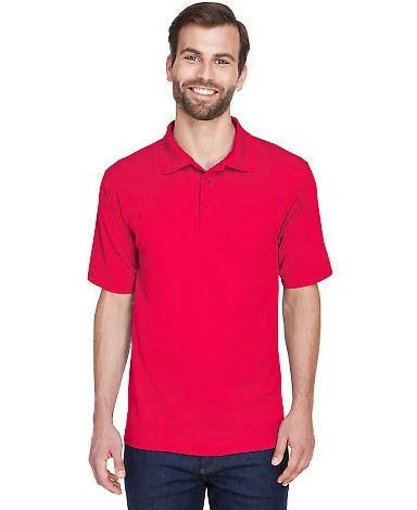 8210 UltraClub® Men's Cool & Dry Mesh Piqué Polo in Red front view