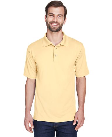 8210 UltraClub® Men's Cool & Dry Mesh Piqué Polo in Yellow haze front view