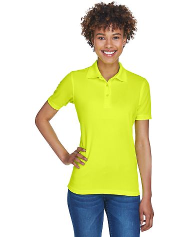 8210L UltraClub® Ladies' Cool & Dry Mesh Piqué P BRIGHT YELLOW front view