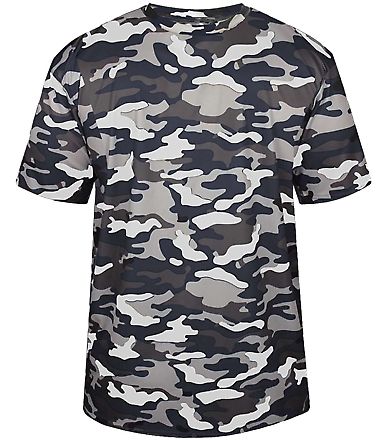 4181 Badger Camo Short Sleeve T-Shirt in Navy front view