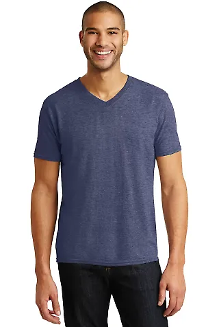 6752 Anvil  Triblend V-Neck T-Shirt HEATHER BLUE front view