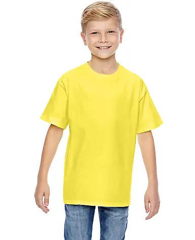 498Y Hanes Youth Perfect-T T-Shirt Yellow front view