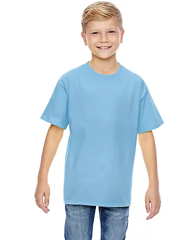 498Y Hanes Youth Perfect-T T-Shirt Light Blue front view