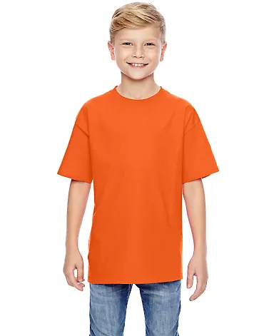498Y Hanes Youth Perfect-T T-Shirt Orange front view