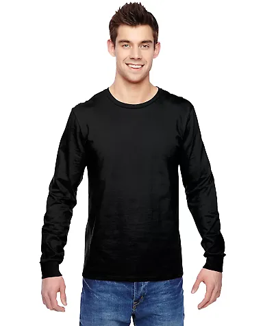 SFL Fruit of the Loom Adult Sofspun™ Long-Sleeve Black front view
