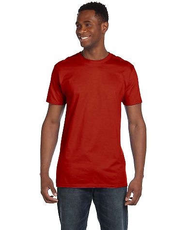 4980 Hanes 4.5 ounce Ring-Spun T-shirt Deep Red front view
