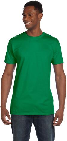 4980 Hanes 4.5 ounce Ring-Spun T-shirt Kelly Green front view