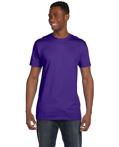 Hanes 4980 Ring-Spun T-shirt Purple front view