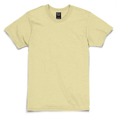 Hanes 4980 Ring-Spun T-shirt Lemon Meringue Heather front view