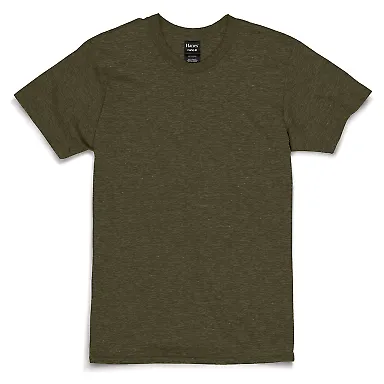 Hanes 4980 Ring-Spun T-shirt Military Green Heather front view