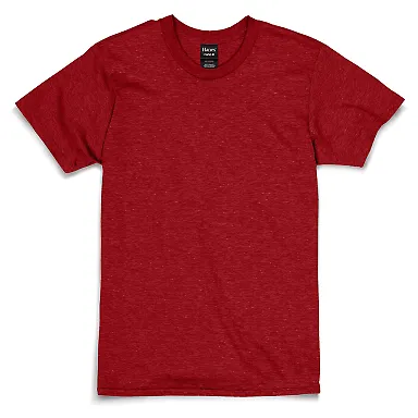 Hanes 4980 Ring-Spun T-shirt Red Pepper Heather front view