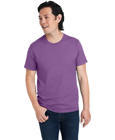 Hanes 4980 Ring-Spun T-shirt Purple Rain Heather front view