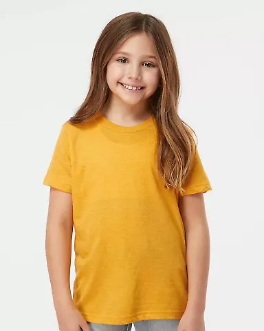 0235TC Tultex Youth Fine Jersey Tee in Heather mellow yellow front view