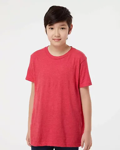 0235TC Tultex Youth Fine Jersey Tee in Heather red front view