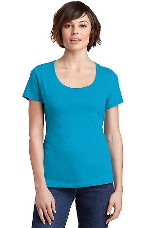 DM106L District Made® Ladies Perfect Weight® Sco Bright Turqus front view