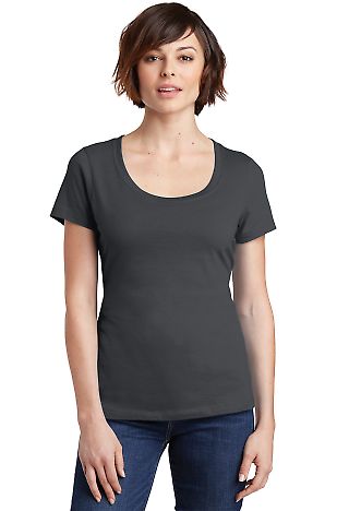 DM106L District Made® Ladies Perfect Weight® Sco Charcoal front view