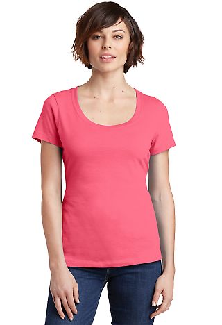 DM106L District Made® Ladies Perfect Weight® Sco Coral front view