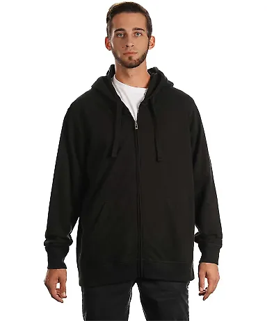 B8615 Burnside - Camo Full-Zip Hooded Sweatshirt Black front view