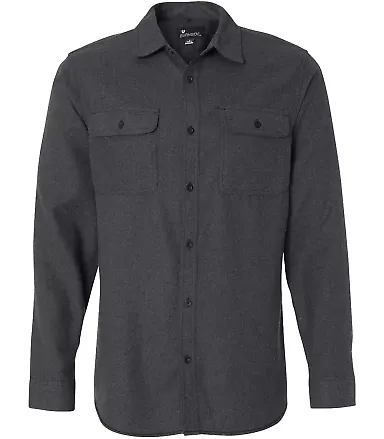 B8200 Burnside - Solid Long Sleeve Flannel Shirt  Charcoal front view