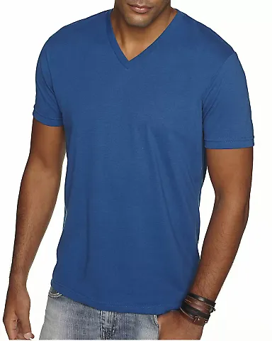 Next Level 6440 Premium Sueded V-Neck T-shirt in Cool blue front view