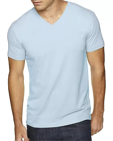 Next Level 6440 Premium Sueded V-Neck T-shirt in Light blue front view