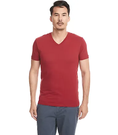 Next Level 6440 Premium Sueded V-Neck T-shirt in Cardinal front view