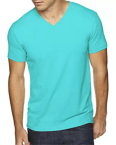 Next Level 6440 Premium Sueded V-Neck T-shirt in Tahiti blue front view