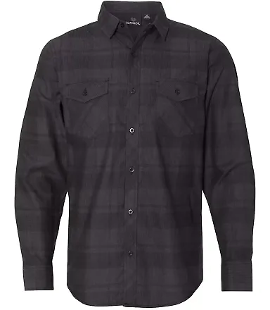 B8202 Burnside - Long Sleeve Plaid Shirt Black/ Grey front view