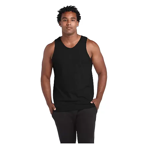 Delta Apparel 21734 Adult Tank Top in Black front view