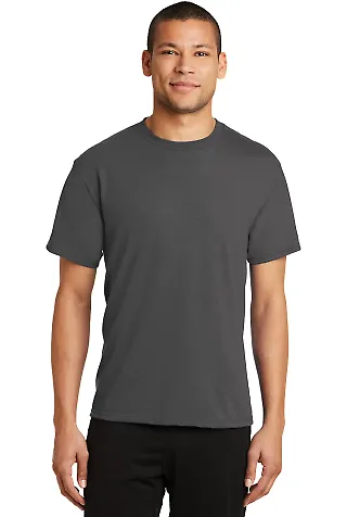 PC381 Performance Tee Blended Cotton Polyester by  in Charcoal front view