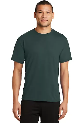 PC381 Performance Tee Blended Cotton Polyester by  in Dark green front view