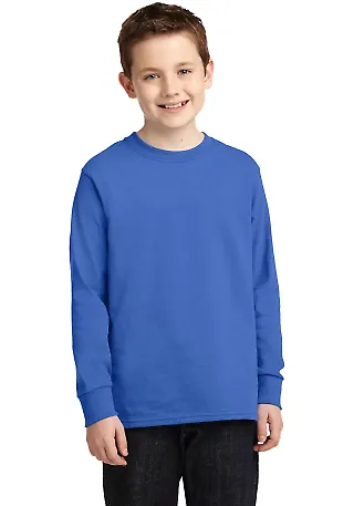 PC54YLS Port and Company Youth Long Sleeve Cotton  Royal front view