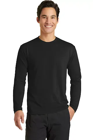 PC381LS Blended long sleeve performance tee shirt  Jet Black front view