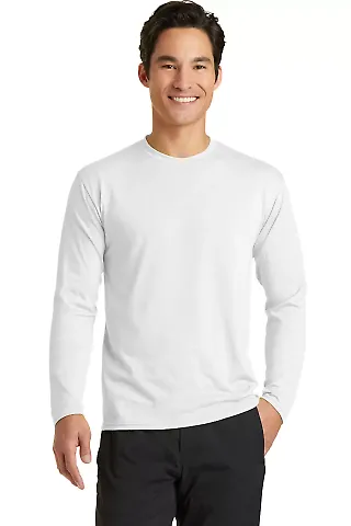 PC381LS Blended long sleeve performance tee shirt  White front view