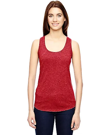 6751L Anvil Ladies' Triblend Racerback Tank in Heather red front view