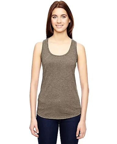 6751L Anvil Ladies' Triblend Racerback Tank in Heather slate front view