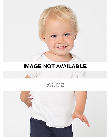 4000W American Apparel Infant Baby Rib Short Sleev White front view