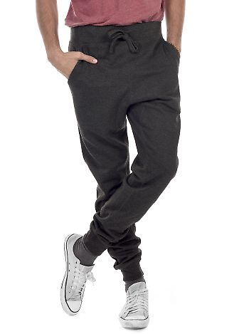 M7620 Cotton Heritage Fleece Rib Jogger Pant (disc Charcoal Heather front view