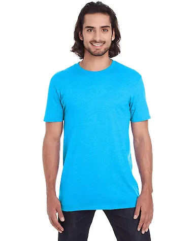 Anvil 980 Lightweight T-shirt by Gildan in Hthr carib blue front view
