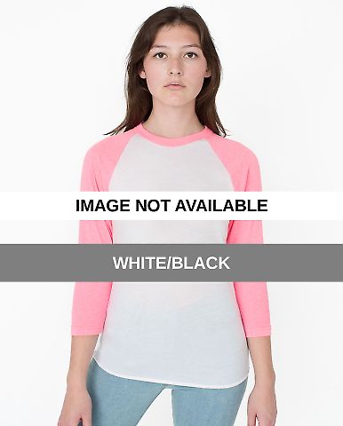 GOPINK-BB453 American Apparel Unisex Poly Cotton 3 White/Black front view