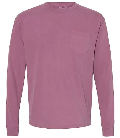Comfort Colors Long Sleeve Pocket Tee 4410 Berry front view