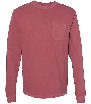 Comfort Colors Long Sleeve Pocket Tee 4410 Brick front view