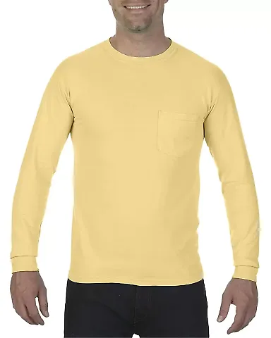 Comfort Colors Long Sleeve Pocket Tee 4410 Butter front view