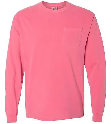 Comfort Colors Long Sleeve Pocket Tee 4410 Crunchberry front view