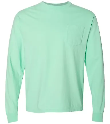 Comfort Colors Long Sleeve Pocket Tee 4410 Island Reef front view