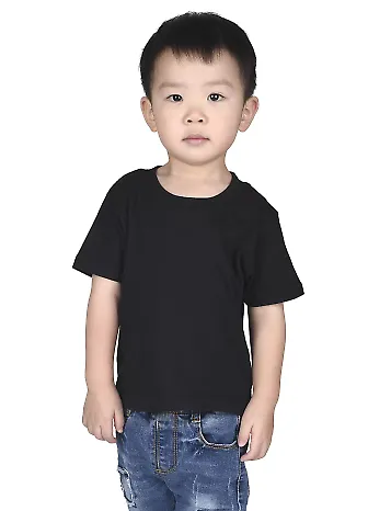 IC1040 Cotton Heritage 4.3oz Infant Crew Neck T-sh in Black front view