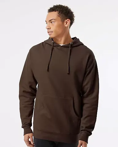 Independent Trading Co. SS4500 Midweight Hoodie in Brown front view