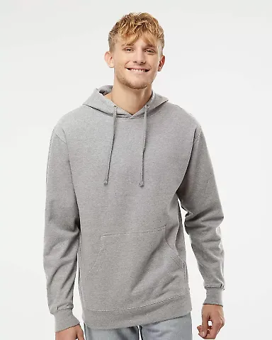 Independent Trading Co. SS4500 Midweight Hoodie in Grey heather front view