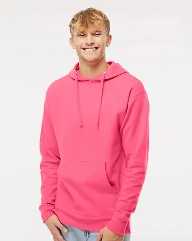 Independent Trading Co. SS4500 Midweight Hoodie in Neon pink front view